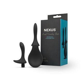 Nexus - Anaal Douche Set - Met 2 Verwisselbare Siliconen Tips - Zwart