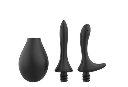 Nexus - Anaal Douche Set - Met 2 Verwisselbare Siliconen Tips - Zwart