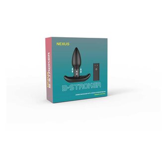 Nexus - B-Stroker - Masserende Buttplug met Strelende Nopjes voor Perineum - Zwart