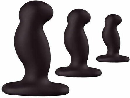 Nexus - Anal Starter Kit - 3 Siliconen Buttplugs - 3 maten - Zwart