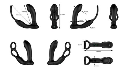 Nexus - Simul8 Stroker Edition - Dubbele Anale en Perineum Vibrator - Zwart