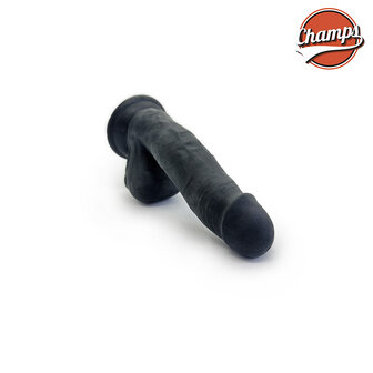 Champs - Teddy Dual Density Dildo - 16 cm - Zwart