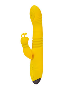 Rimba Toys - Malm&ouml; - Stotende en Kloppende Rabbit Vibrator - Geel