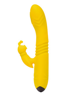 Rimba Toys - Malm&ouml; - Stotende en Kloppende Rabbit Vibrator - Geel