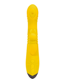 Rimba Toys - Malm&ouml; - Stotende en Kloppende Rabbit Vibrator - Geel