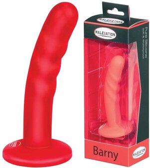 Malesation - Dildo - Strap On Dildo Barny - Siliconen - 12 cm - Rood