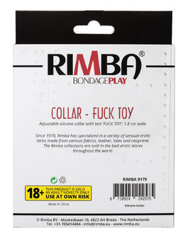 Rimba - Halsband - Collar Met Tekst - FUCK TOY - Siliconen - Zwart