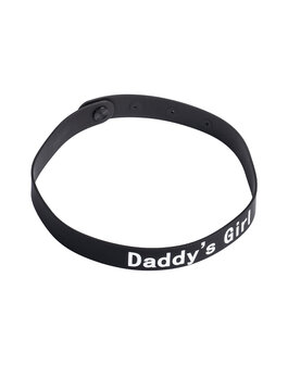 Rimba - Halsband - Collar Met Tekst - DADDY&#039;S GIRL - Siliconen - Zwart