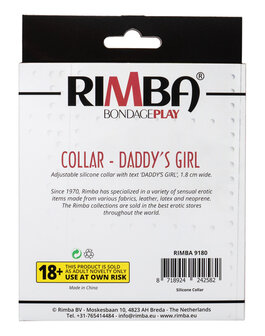 Rimba - Halsband - Collar Met Tekst - DADDY&#039;S GIRL - Siliconen - Zwart