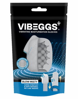 VIBEGGS - Blow Misty - Vibrerende Masturbatie Sleeve &radic;&reg;n Vinger Vibrator - Wit