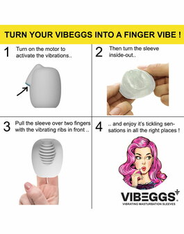 VIBEGGS - Blow Misty - Vibrerende Masturbatie Sleeve &radic;&reg;n Vinger Vibrator - Wit