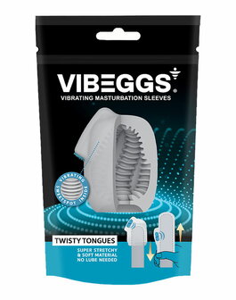 VIBEGGS - Twisty Tongues - Vibrerende Masturbatie Sleeve &radic;&reg;n Vinger Vibrator - Wit