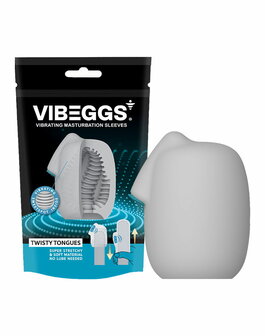 VIBEGGS - Twisty Tongues - Vibrerende Masturbatie Sleeve &radic;&reg;n Vinger Vibrator - Wit