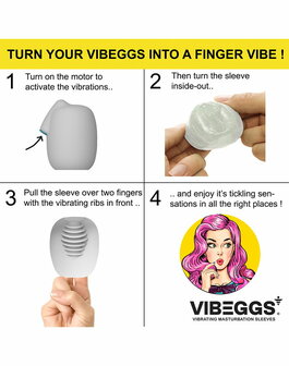 VIBEGGS - Twisty Tongues - Vibrerende Masturbatie Sleeve &radic;&reg;n Vinger Vibrator - Wit