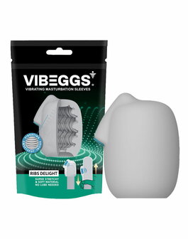 VIBEGGS - Ribs Delight - Vibrerende Masturbatie Sleeve &radic;&reg;n Vinger Vibrator - Wit