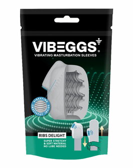 VIBEGGS - Ribs Delight - Vibrerende Masturbatie Sleeve &radic;&reg;n Vinger Vibrator - Wit