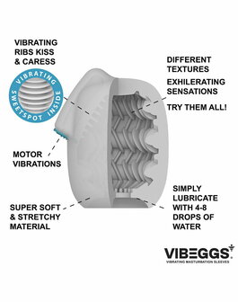 VIBEGGS - Ribs Delight - Vibrerende Masturbatie Sleeve &radic;&reg;n Vinger Vibrator - Wit