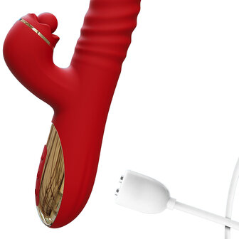 Intoyou - Ascen - Rabbit Vibrator - Stotende en Oscillerende Rabbit Vibrator met App Control - Rood