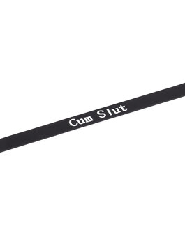 Rimba - Halsband - Collar Met Tekst - CUM SLUT - Siliconen - Zwart