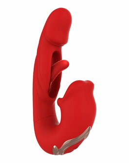 Intoyou - Mouty - Bitting &amp; Flipping Rabbit Vibrator met App - Rood