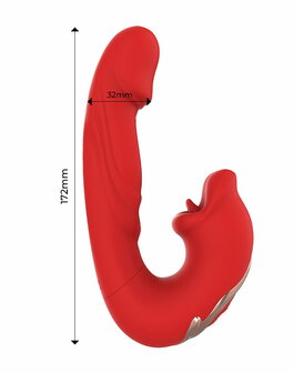 Intoyou - Mouty - Bitting &amp; Flipping Rabbit Vibrator met App - Rood