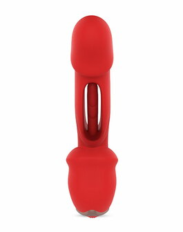 Intoyou - Mouty - Bitting &amp; Flipping Rabbit Vibrator met App - Rood