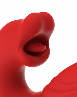 Intoyou - Mouty - Bitting &amp; Flipping Rabbit Vibrator met App - Rood