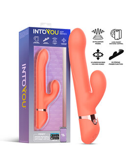 Intoyou - Mindy - Tapping Rabbit Vibrator met Klop-functie en App - Koraal Oranje