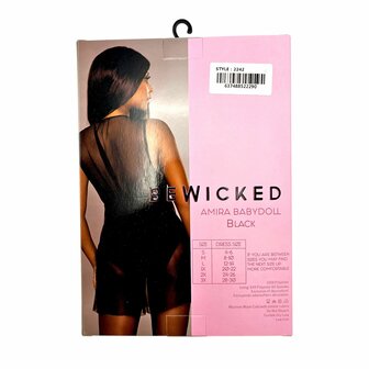 Be Wicked - Amira - Babydoll - Zwart - Maat M