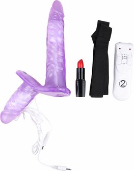 You2Toys - Dubbele Strap-On Vibrator &ndash; Perfect voor Spannend Samenplezier