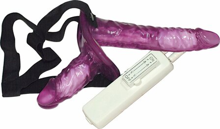 You2Toys - Dubbele Strap-On Vibrator &ndash; Perfect voor Spannend Samenplezier