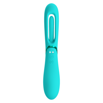 Pretty Love - Romance Lexie - Vibrator met Wiebelend Tongetje - Turquoise