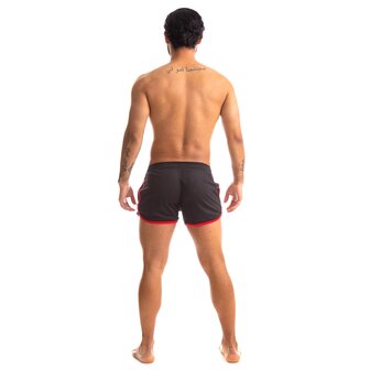 665 - Rally Shorts - Zwart/Rood - Maat L