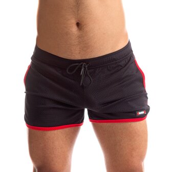 665 - Rally Shorts - Zwart/Rood - Maat XL