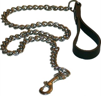 Mister B - Hondenketting - Metalen ketting met leren handvat - Dog Leash Chain