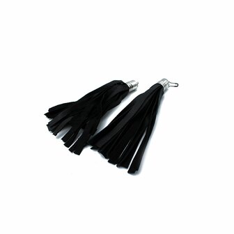 Kiotos - Zwart Lederen Mini Flogger Zweep Hangers