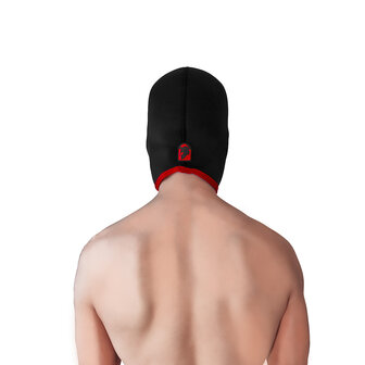 Brutus - Neoprene Blind Face Fucker Hood  - Zonder Oogopeningen - Zwart/Rood