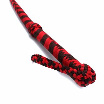 Kiotos - Nylon Bullwhip - Zwart/Rood -  120 cm