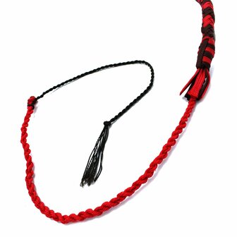 Kiotos - Nylon Bullwhip - Zwart/Rood -  120 cm