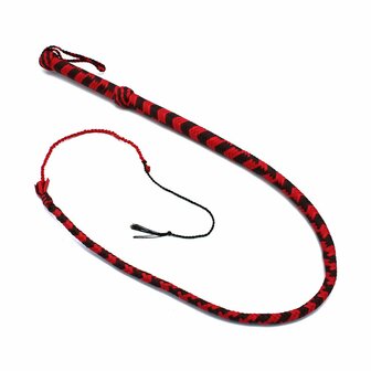 Kiotos - Nylon Bullwhip - Zwart/Rood -  120 cm