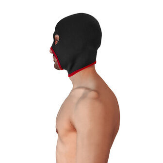 Brutus - Neoprene Face Fucker Hood - Met Oogopeningen - Zwart/Rood