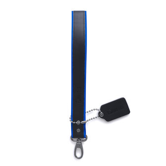 Brutus - Korte Lederen Bondage Leash - Zwart/Blauw