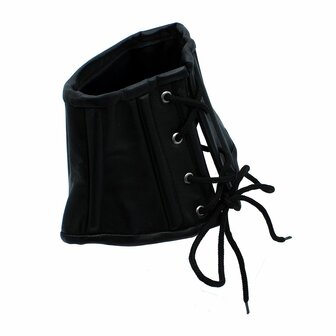 Kiotos - Zwart Lederen Lace-Up Corset Collar