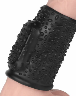 LoveToy - Drip Knights Ring - Vibrerende Penis Sleeve - &Oslash; 3,7 cm - Zwart