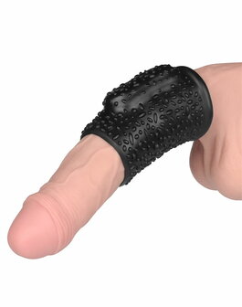 LoveToy - Drip Knights Ring - Vibrerende Penis Sleeve - &Oslash; 3,7 cm - Zwart