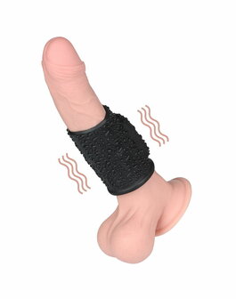 LoveToy - Drip Knights Ring - Vibrerende Penis Sleeve - &Oslash; 3,7 cm - Zwart