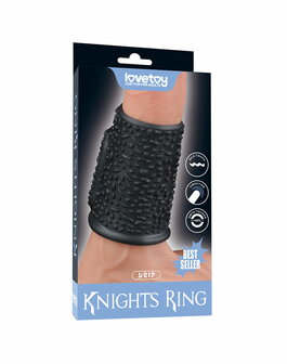 LoveToy - Drip Knights Ring - Vibrerende Penis Sleeve - &Oslash; 3,7 cm - Zwart