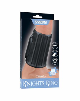 LoveToy - Ridge Knights Ring - Vibrerende Penis Sleeve - &Oslash; 3,7 cm - Zwart