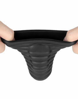 LoveToy - Wave Knights Ring - Vibrerende Penis Sleeve - &Oslash; 3,7 cm - Zwart