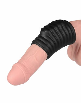 LoveToy - Wave Knights Ring - Vibrerende Penis Sleeve - &Oslash; 3,7 cm - Zwart